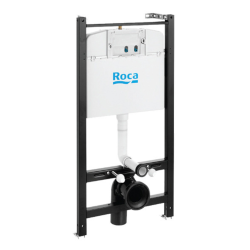 Pack WC bâti-support + WC suspendu sans bride Ceramia + abattant SoftClose + plaque blanche (ROCACETOR1DE)
