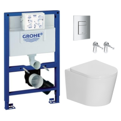 Pack WC bâti-support + WC sans bride + abattant SoftClose + plaque grise (RSL082CETOR1)