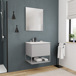Ceramia Nouveau meuble de salle de bain Ceramia 60 cm, certifié FSC, gris perle (CERAMIA-1LG80)