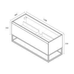 Ceramia Nouveau meuble de salle de bain 120 cm, certifié FSC, gris foncé (CERAMIA-1DG120)