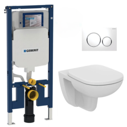 Pack WC Bâti-support extra-plat UP720 + Cuvette Tesi Ideal Standard + Abattant frein de chute + Plaque Blanc/Chrome