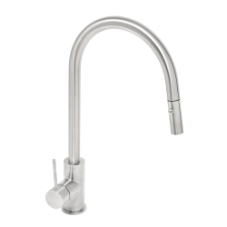 Aurum mitigeur évier sur pied avec douchette extractible 2 jets, inox (SATBAUR286NRZ)