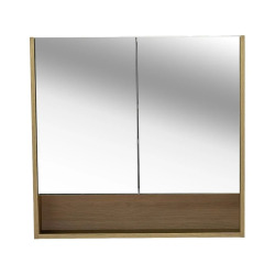 Lucca Armoire de toilette assemblée 80x75 cm, stratifié, 4 étagères, miroir, couleur chêne (LUCCA80CABD)