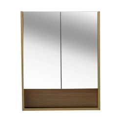  Lucca Armoire de toilette assemblée 60x75 cm, stratifié, 4 étagères, miroir, couleur chêne (LUCCA60CABD)