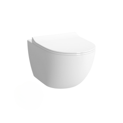 Geberit Pack WC Bâti-support extra-plat + WC Sento sans bride + Abattant softclose + Plaque blanche  (SLIM-Sentorimless-C)