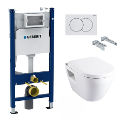 Pack WC Bâti Duofix + Cuvette SM10 avec bride + Abattant soft close (SM10Geb3)