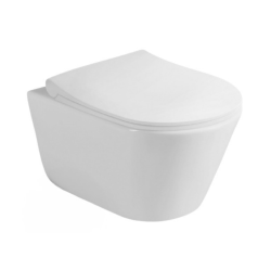 Pack WC Bâti-support autoportant + WC sans bride Avva + Abattant softclose + Plaque blanche (ProjectAvva-3)
