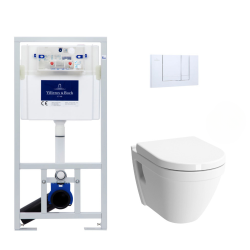 Pack WC bâti-support + Cuvette Vitra S50 + Abattant softclose + Plaque chrome (ViConnectS50-1)