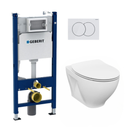 Pack WC Bâti-support Duofix + WC Cersanit S-line Pro + Abattant + Plaque blanche (S-LineProGeb3)