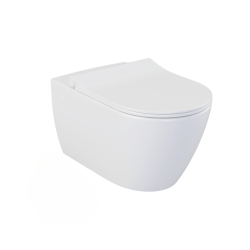 Pack WC Bâti-support autoportant + WC suspendu SAPHO Avva sans bride + Abattant softclose + Plaque blanche (AvvaGebATP-1)
