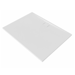 Vision Receveur de douche 120x80cm + Siphon Eslim90. Marbre coulé, blanc (SATSVVI12080B-S)