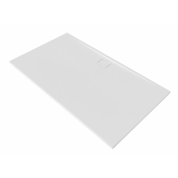Vision Receveur de douche 140x80cm + Siphon Eslim90. Marbre coulé, blanc (SATSVVI14080B-S)