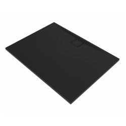 Vision Receveur de douche 100x90cm + Siphon Eslim90. Marbre coulé, noir (SATSVVI10090C-S)