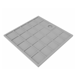  Vision Receveur de douche 90x90cm + Siphon Eslim90. Marbre coulé, gris (SATSVVI90QS-S)