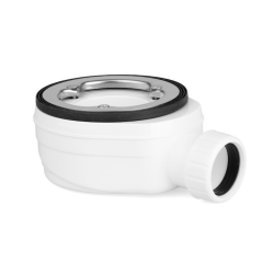  Vision Receveur de douche 120x80cm + Siphon Eslim90. Marbre coulé, gris (SATSVVI12080S-S)