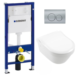 pack bâti-support UP100 + plaque Delta50 chrome mat + cuvette suspendue sans bride et fixations invisibles (SATrimlessGeb2)