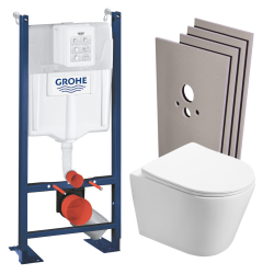 Pack WC Bâti autoportant + WC Swiss Aqua Technologies Infinitio sans bride + Plaque + Set habillage (ProjectInfinitio-1-sabo)