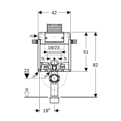  Kombifix Élément de montage pour WC suspendus, avec réservoir de chasse encastré Omega  (110.000.00.1)