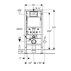  Ensemble bâti-support Duofix UP100 + réservoir pour WC  112 cm (458.103.00.1)