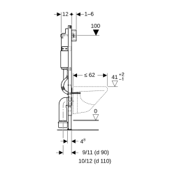 Geberit 458103001 Ensemble bâti-support Duofix UP100 + réservoir pour WC  112 cm