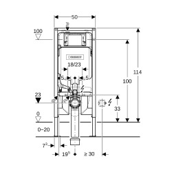Duofix Bâti-support extra-plat 114 cm UP720, gain de place, avec réservoir à encastrer Sigma 8 cm (111.796.00.1)