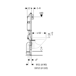 Pack Autoportant Bâti-support Duofix 112cm + Plaque de commande Chrome Delta20 + fixations murales (458.134.21.2)