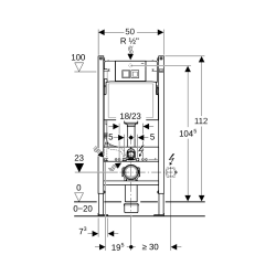 Bâti-support DUOFIXBasic pour toilettes suspendues, avec Plaque de déclenchement Delta chrome (458.141.21.1)  Bâti-support DUOFIXBasic pour toilettes suspendues, avec Plaque de déclenchement Delta chrome (458.141.21.1)