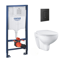 Pack WC Rapid SL + cuvette sans bride SAT, fixations cachées + plaque Skate chrome (RapidSL-SATrimless)