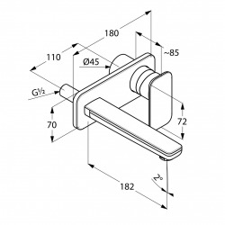  E2 - Mitigeur pour lavabo chromé (492440575)