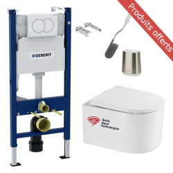Pack WC Rapid SL + cuvette sans bride SAT, fixations cachées + plaque Skate chrome (RapidSL-SATrimless)