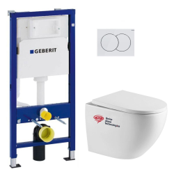Pack WC Rapid SL + cuvette sans bride SAT, fixations cachées + plaque Skate chrome (RapidSL-SATrimless)