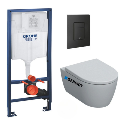 Pack WC Rapid SL + cuvette sans bride SAT, fixations cachées + plaque Skate chrome (RapidSL-SATrimless)