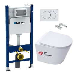 Geberit Pack WC Bati-support Geberit + WC Swiss Aqua Technologies Infinitio sans bride