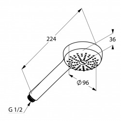  Douchette à main 1S DN15 - 1 jet Ø9,6 cm (6810005-00)