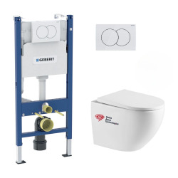 Pack WC Rapid SL + cuvette sans bride SAT, fixations cachées + plaque Skate chrome (RapidSL-SATrimless)