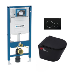 Pack WC Geberit Duofix + Cuvette Ideal Standard Tesi Aquablade + Plaque de commande Sigma01 Chrome mat