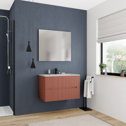 Ceramia 60 cm, Nouveau meuble de salle de bain assemblé, certifié FSC, orange (CERAMIA-5O80)