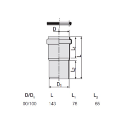  Manchon de raccordement Ø 90/100 MM pour Rapid SL ou Geberit (VS0564190)