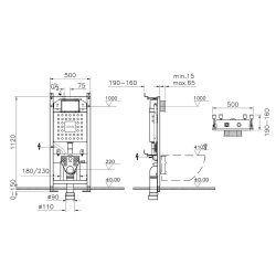 V12 bâti-support sol-mur pour WC suspendu, double chasse 3/6L, pour cloison légère ou mur porteur (762-5800-01)  V12 bâti-support sol-mur pour WC suspendu, double chasse 3/6L, pour cloison légère ou mur porteur (762-5800-01)