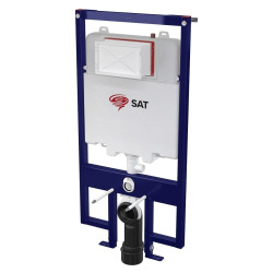 Bâti-support sol-mur slim pour WC suspendu, double chasse 3/6 l, pour cloison légère (SATAMSKSLIM)