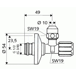SCHELL Robinet d'équerre avec filtre normal (049490699)