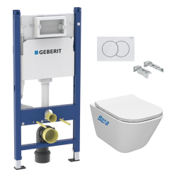 Pack WC Rapid SL + cuvette sans bride SAT, fixations cachées + plaque Skate chrome (RapidSL-SATrimless)