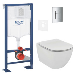 Rapid SL + Cuvette TESI aquablade/abattant frein de chute + Plaque de commande + Set d'isolation phonique (Autoportanttesi1)
