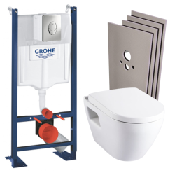 Pack WC Rapid SL autoportant + cuvette SM10 + plaque Skate Air chrome (ProjectSM10-2)