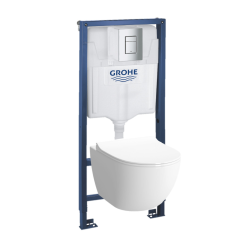 Pack WC Rapid SL GROHE + VITRA Cuvette SENTO avec abattant softclose + Plaque de commande Grohe Skate Chrome (GROHE-SENTO)