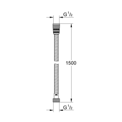 Rotaflex Metal Long-Life Twiststop flexible de douche en métal 1500 mm, chrome (G28417001)