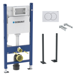 Pack Autoportant Bâti-support Duofix 112cm + Plaque de commande blanche Delta20 + fixations murales (111.154.11.1-GebX)