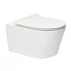 Pack WC sans bride Brevis + Abattant softclose slim + Bâti support Geberit UP100 + Plaque blanche + Set Habillage