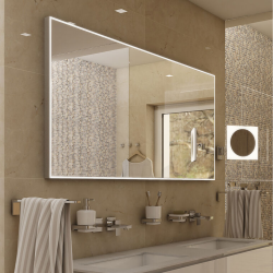  Miroir carré avec éclairage LED 120x70 cm, capteur tactile, cadre en aluminium (ZP13006VX)