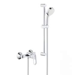 New Tempesta Cosmopolitan 100 ensemble de douche 2 jets + mitigeur monocommande, clapet anti-retour, chrome (23354000-26076002)